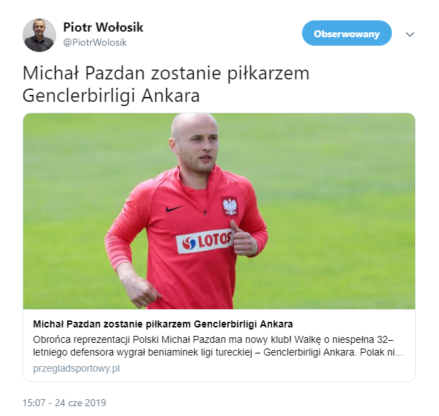 MICHAŁ PAZDAN ZMIENIA KLUB